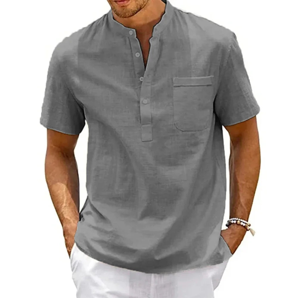 Camicia Henley in Lino