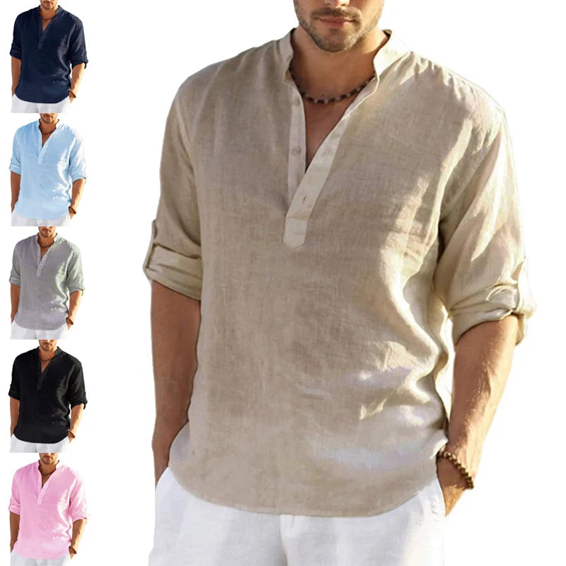Camicia Lunga Casual in Lino