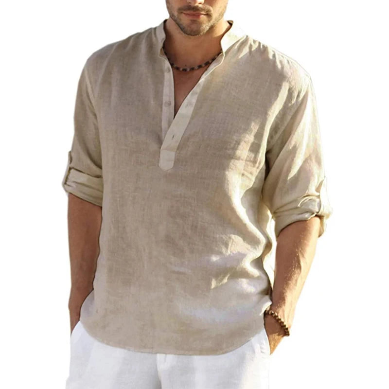Camicia Lunga Casual in Lino