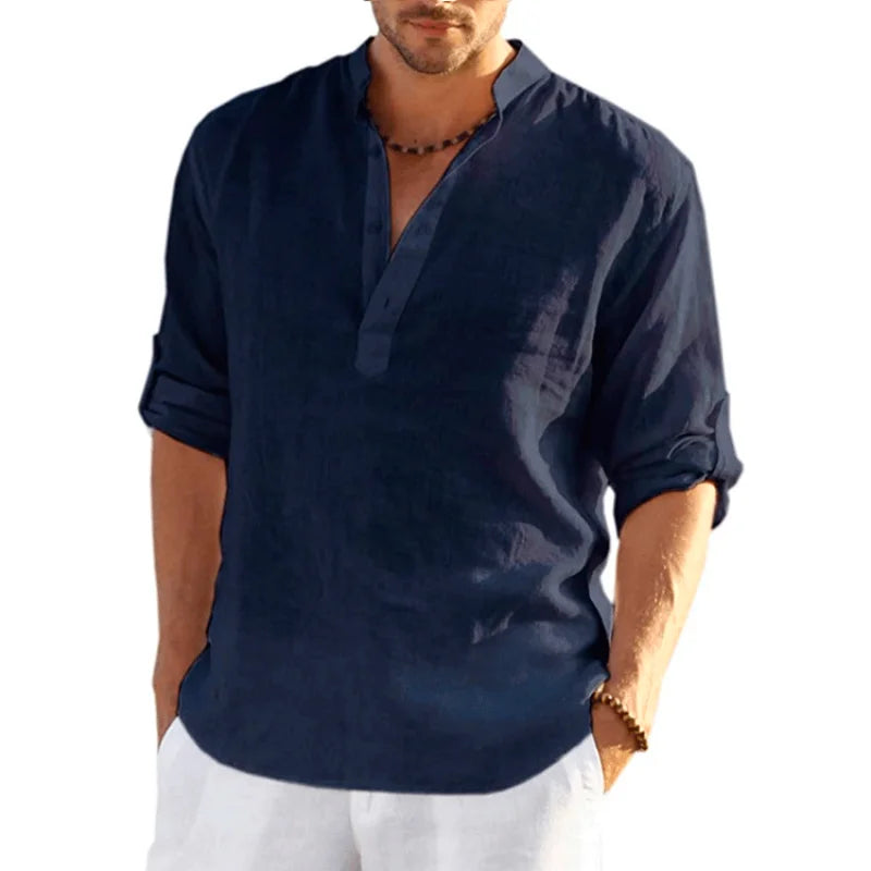 Camicia Lunga Casual in Lino