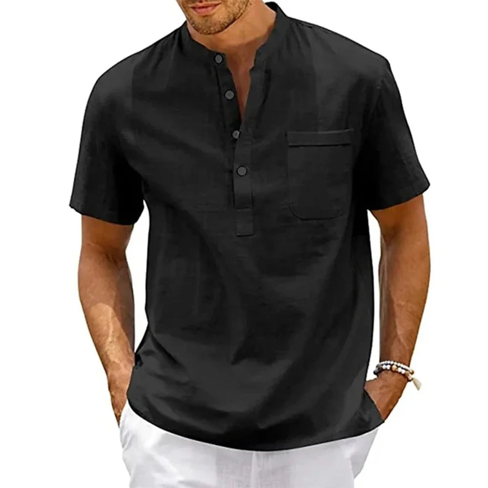 Camicia Henley in Lino