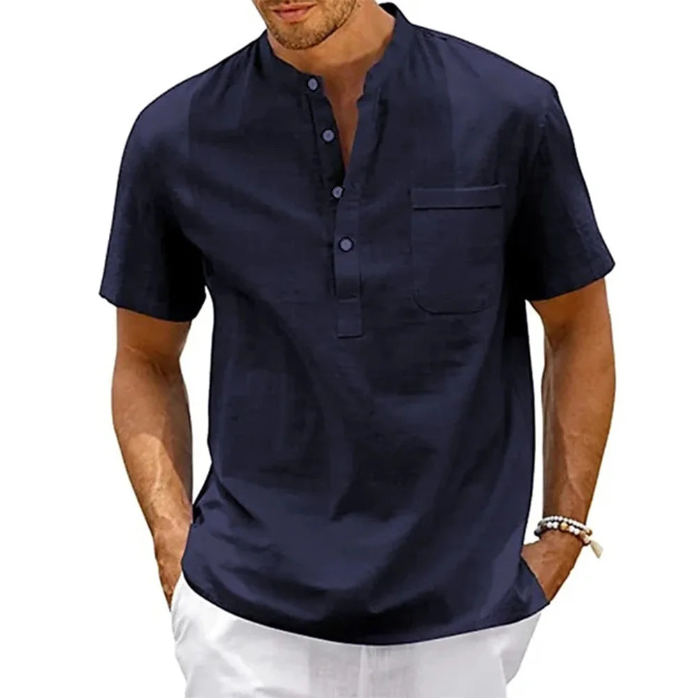 Camicia Henley in Lino