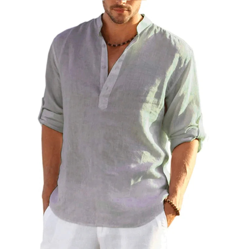 Camicia Lunga Casual in Lino