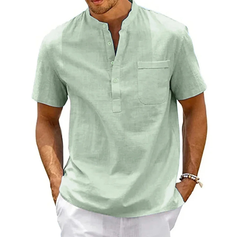 Camicia Henley in Lino
