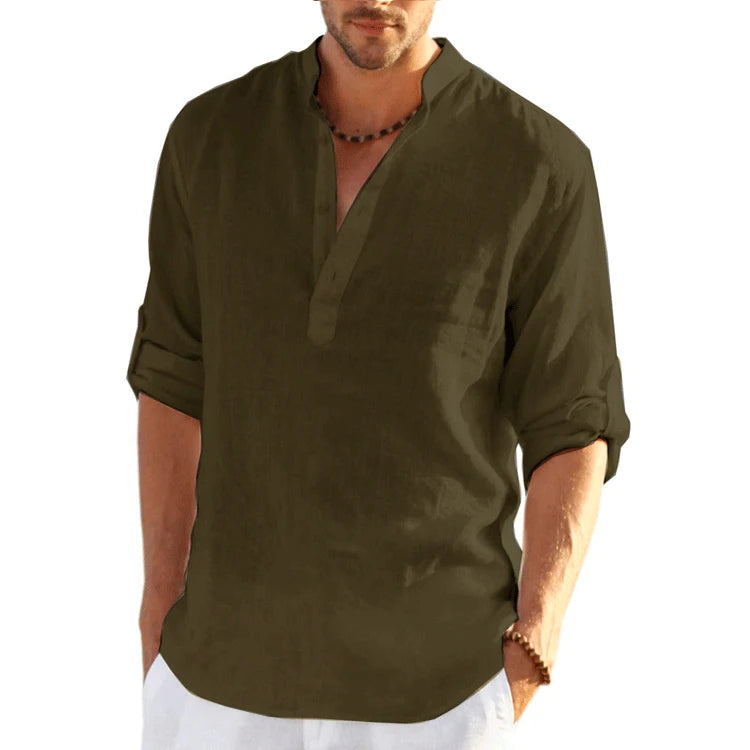 Camicia Lunga Casual in Lino