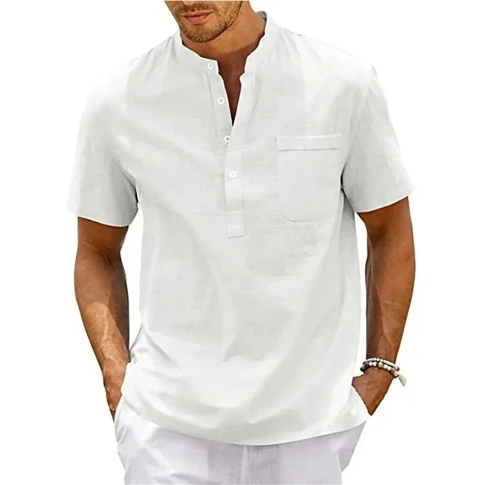 Camicia Henley in Lino